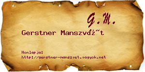 Gerstner Manszvét névjegykártya